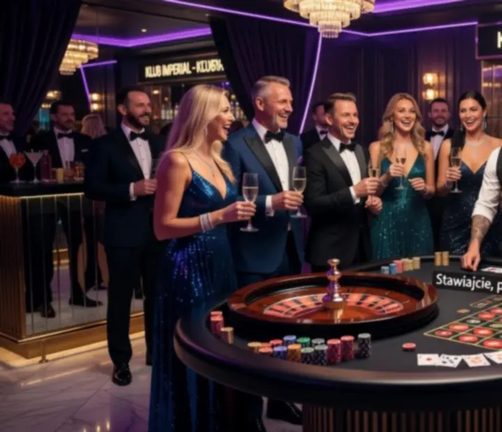 Montaż stołów do ruletki na luksusowym evencie nocnym